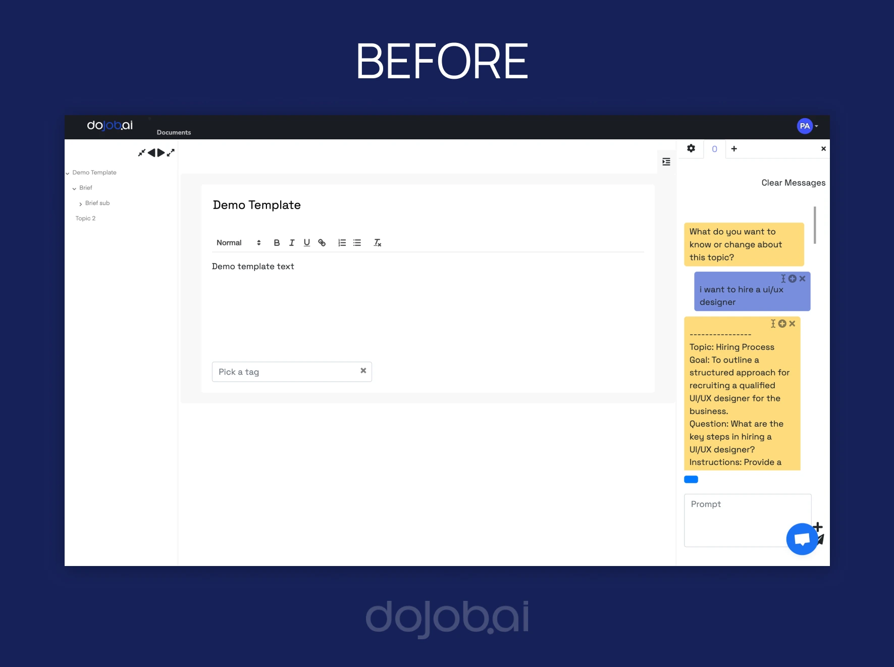 AI job before UI