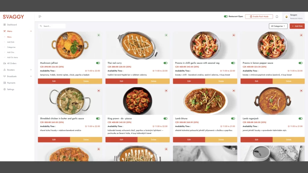 Restaurant Menu Builder