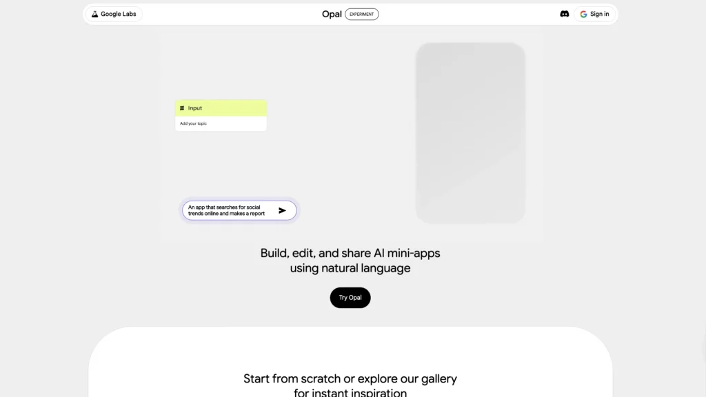 Opal – Build AI Tools Just By Talking to It