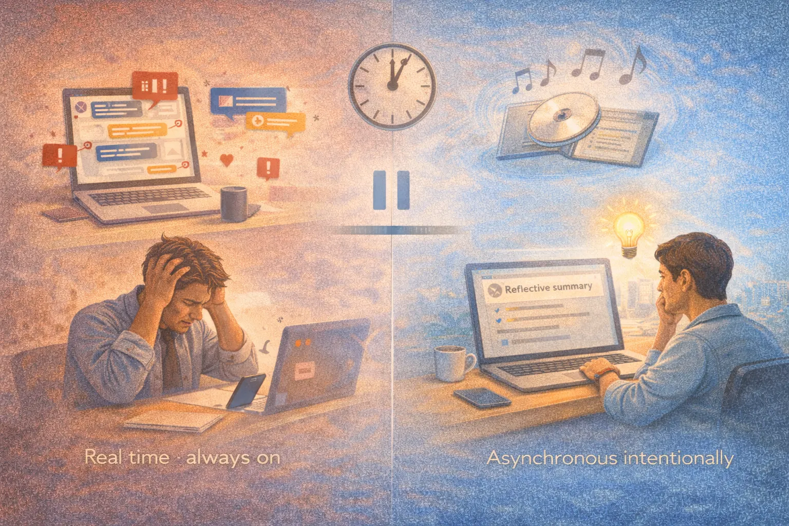 Real-time vs delayed interaction contrast