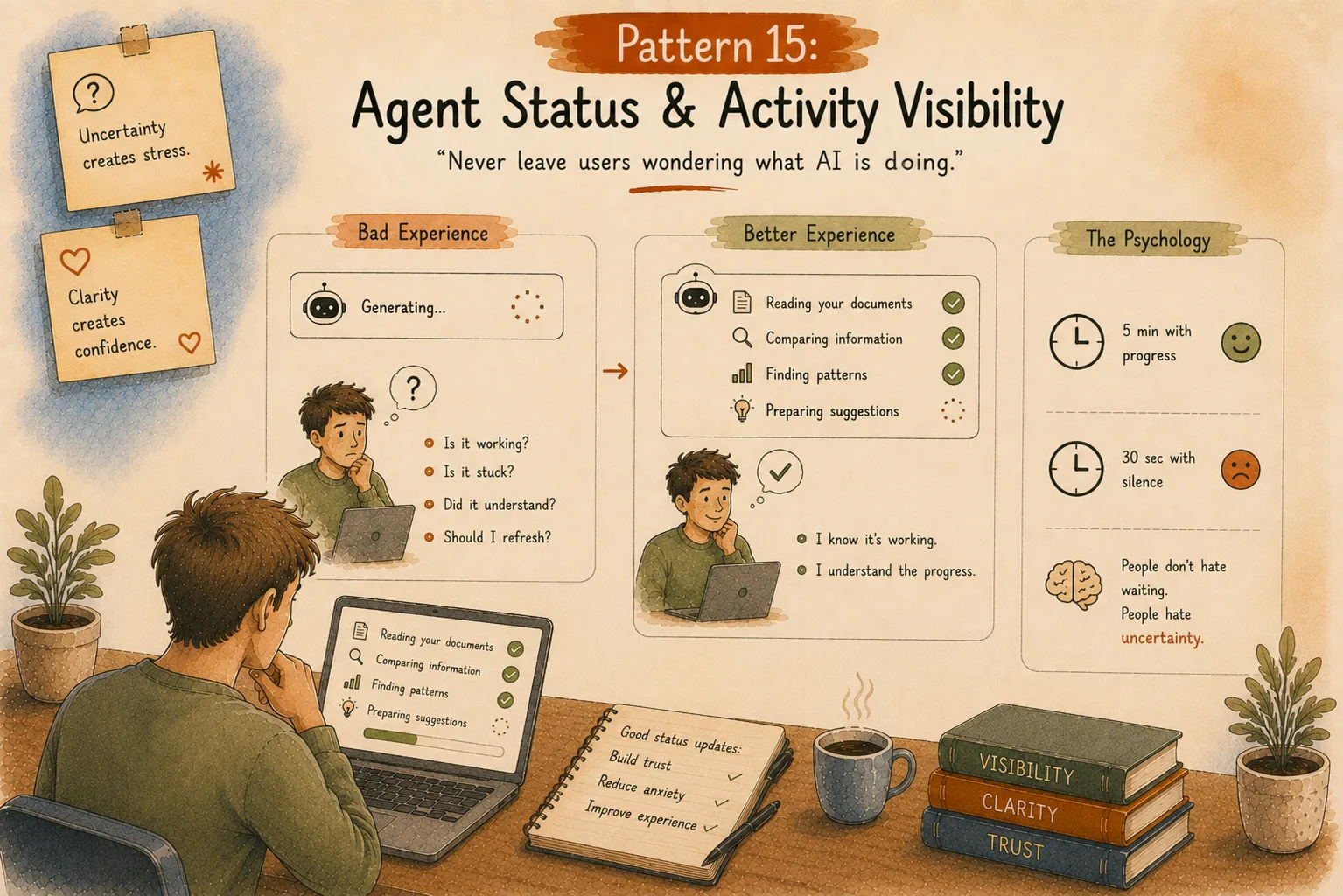 agent status activity visibility ai patterns