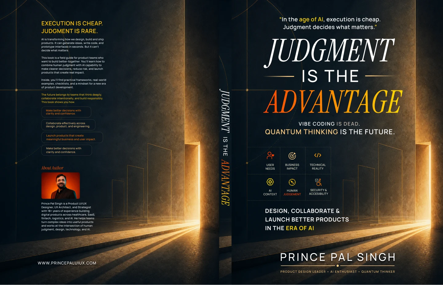 Judgment is the advantage - AI Book front and back cover